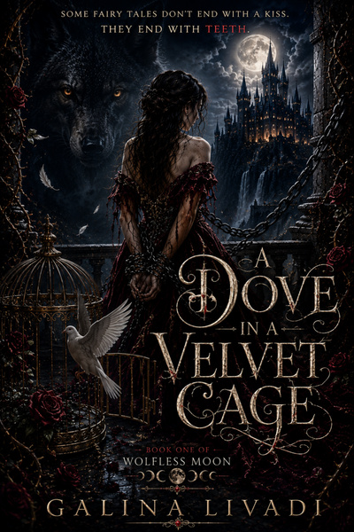 Cover for A Dove in a Velvet Cage Book One of the Wolfless Moon series
