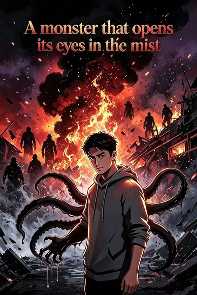 Cover for A monster that opens its eyes in the mist