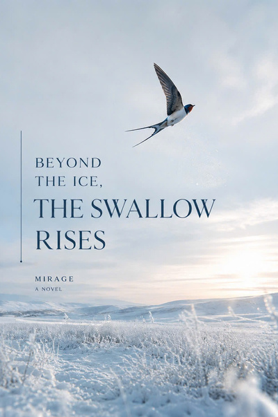 Beyond the ice. The swallow rises