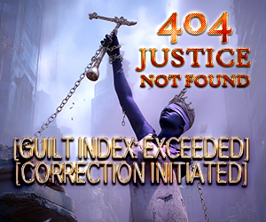 Banner ad: 404 Justice Not Found