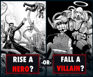 Banner ad: Titan Project Superhero Cyberpunk Dystopian